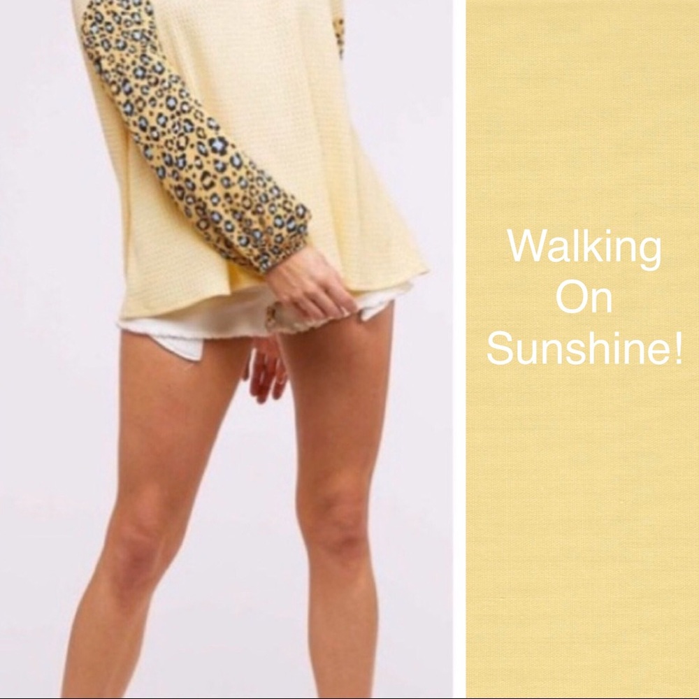 Deal Sunlight Yellow Leopard Top - Picture 2 of 4